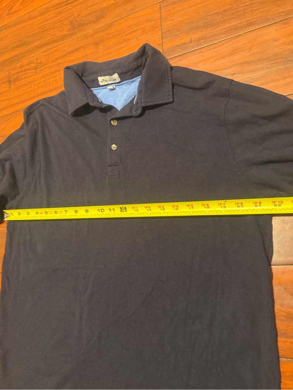Peter Millar Navy Long-Sleeve Polo long sleeve Shirt Pima cotton and cashmere bl - Picture 3 of 8
